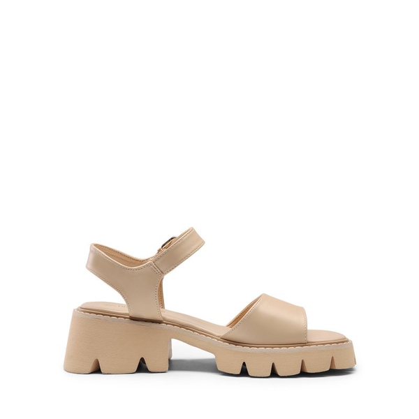  Platform Ankle Strap Chunky Heel Sandals  - NUDE - 3